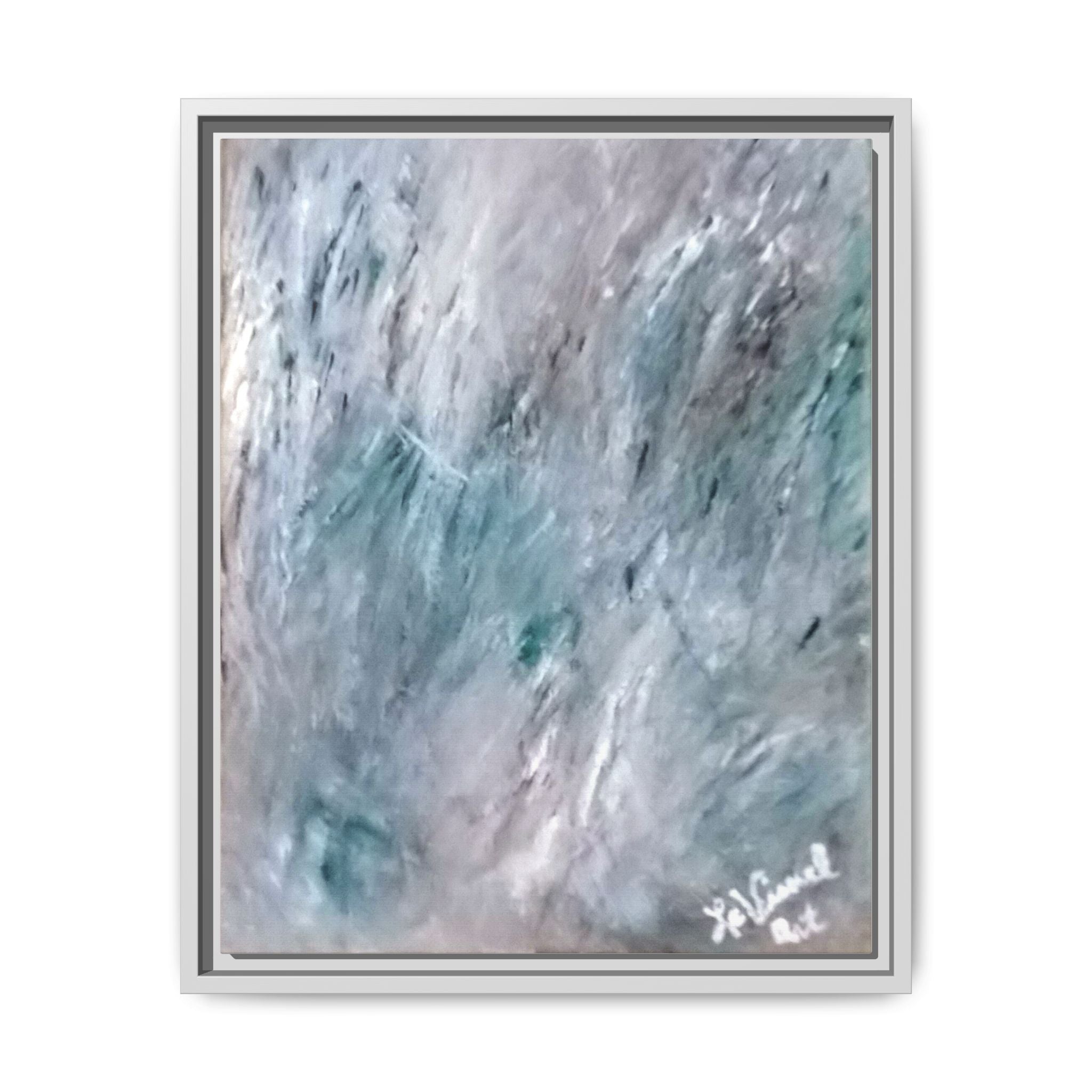 Mint Chocolate Space Matte Canvas Framed Art