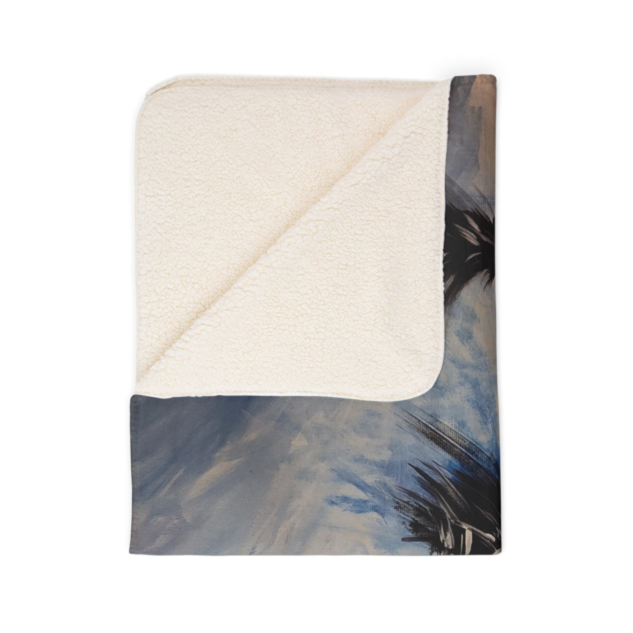Cozy Wintery Scene Fleece Sherpa Blanket