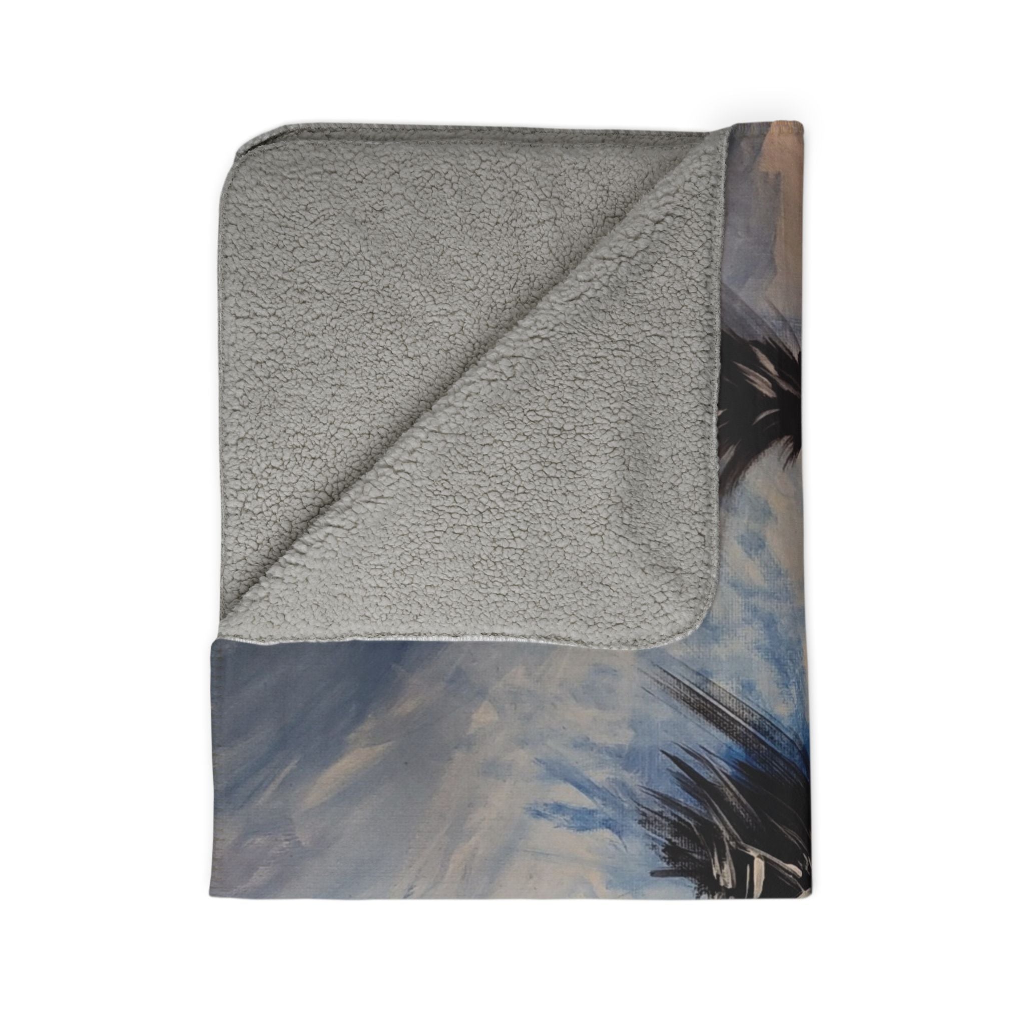 Cozy Wintery Scene Fleece Sherpa Blanket