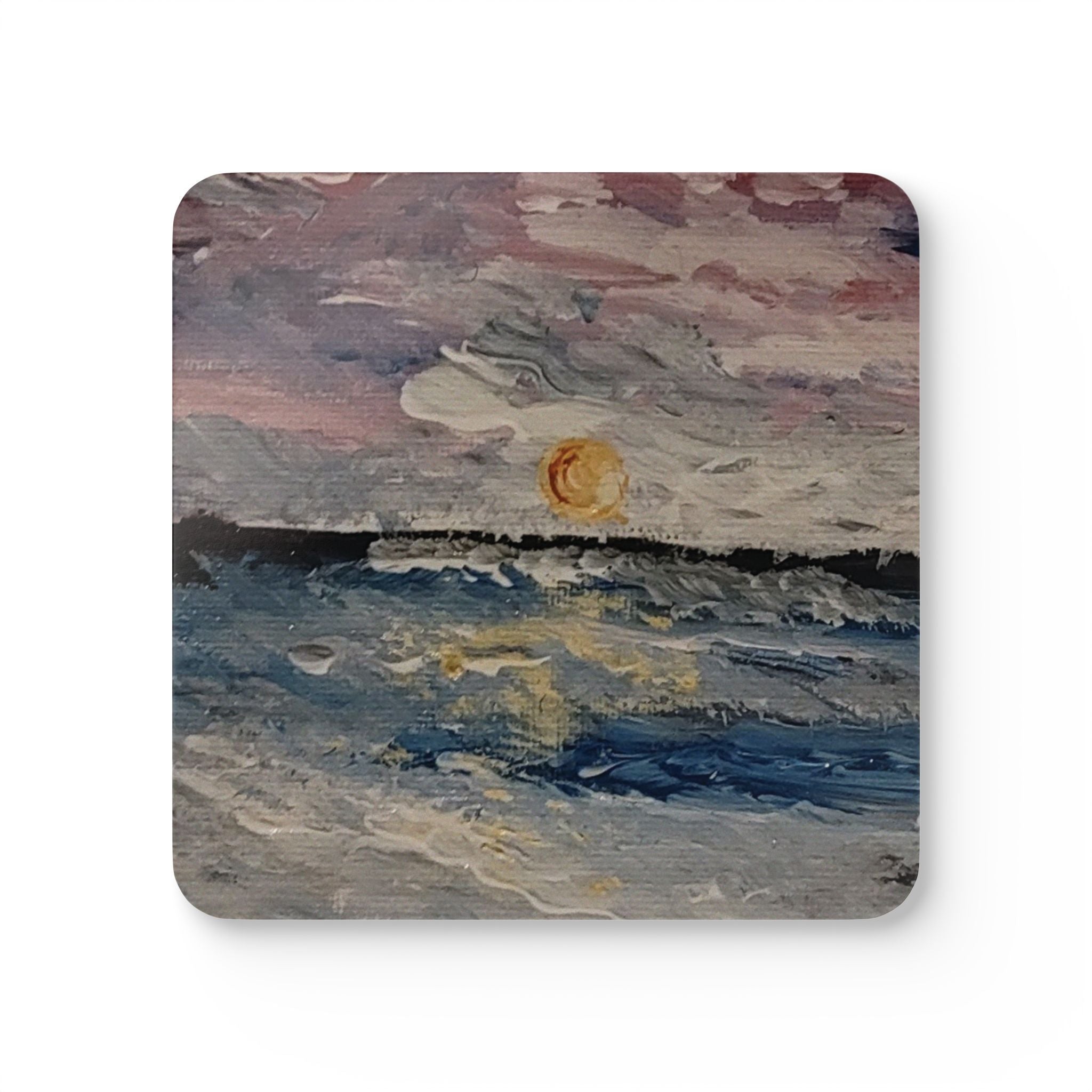 Serenity Corkwood Coaster Set — Original Art Home Decor, Set of 4