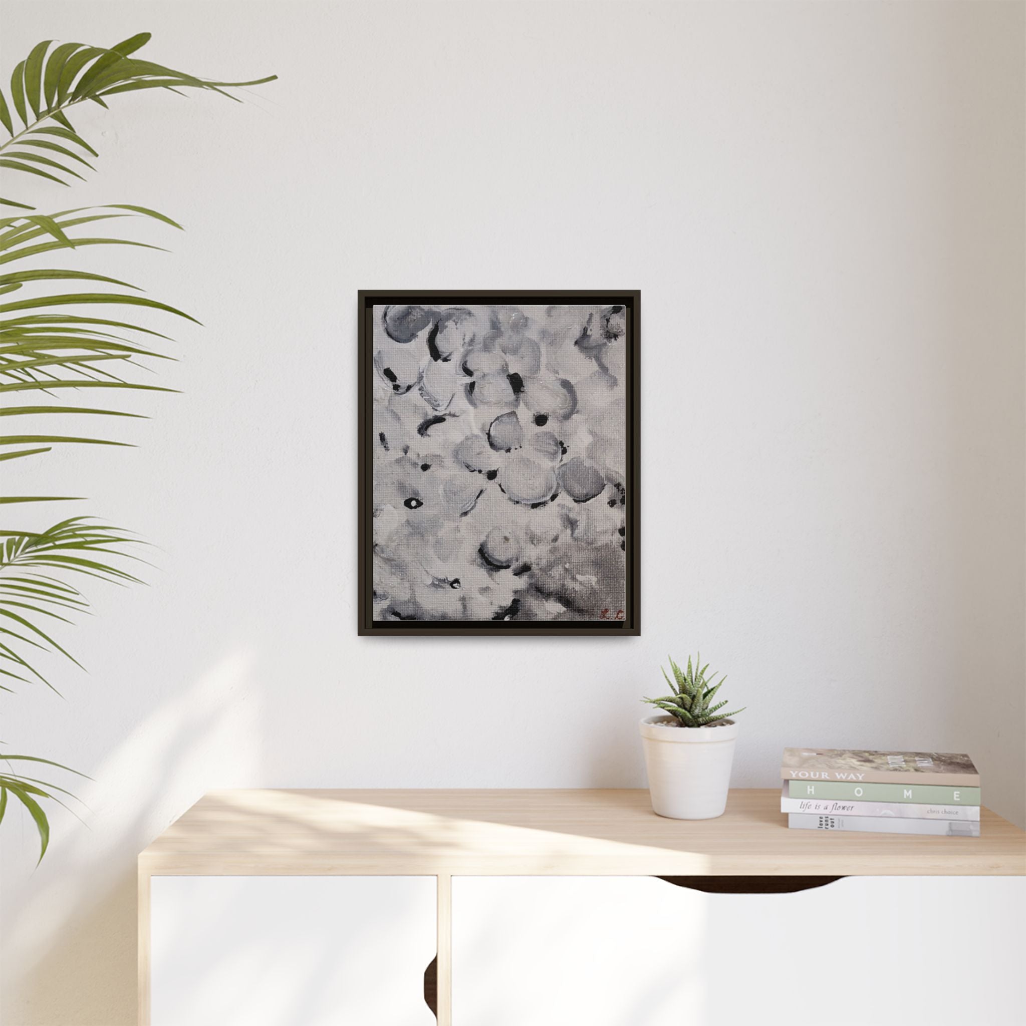 Sweet and Low Floral Matte Canvas Framed Wall Art