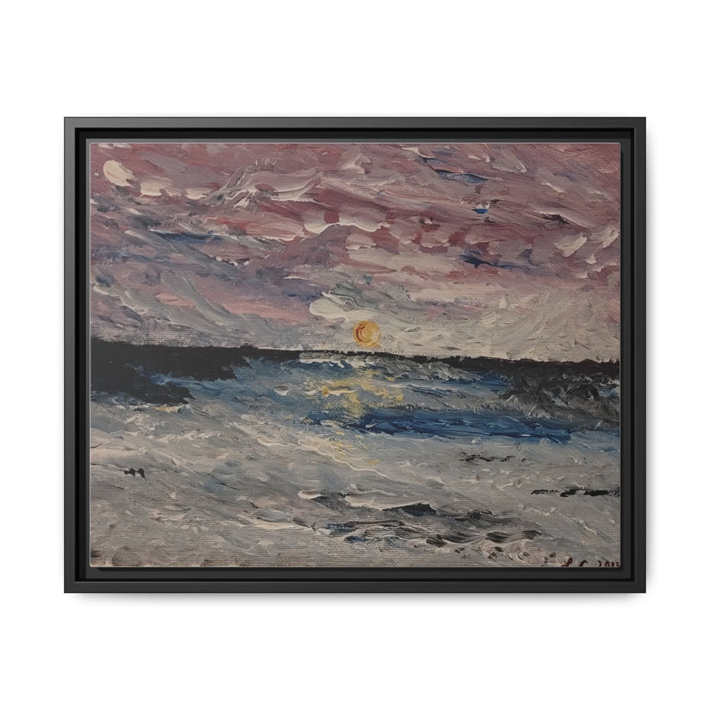 Serenity Matte Canvas Framed Wall Art — Abstract Peaceful Water Waves