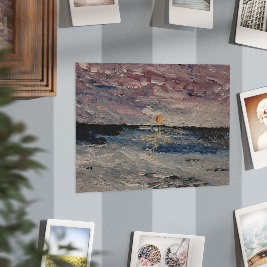 Serenity Waves Wall Art Print — Peaceful Ocean Unframed Print