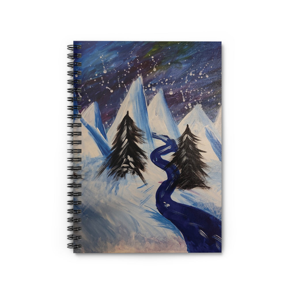 Wintery Scene Abstract Mountains Spiral Notebook — Ruled Journal