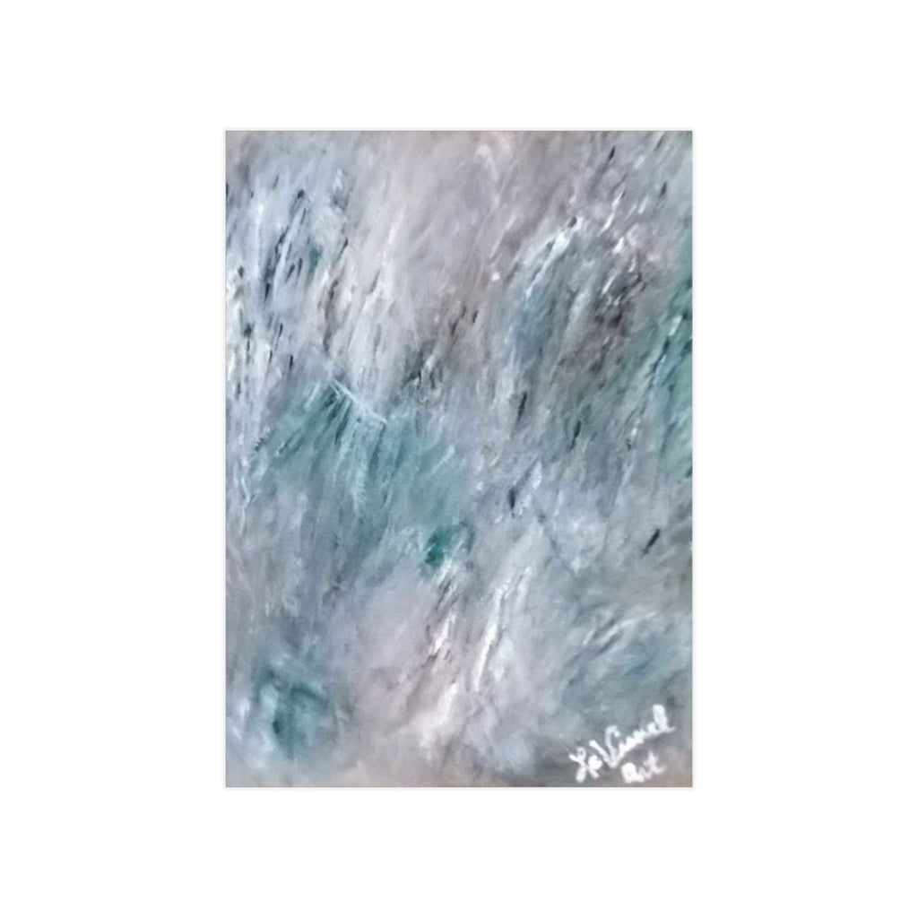 Abstract Art Print — Mint Chocolate Space Unframed