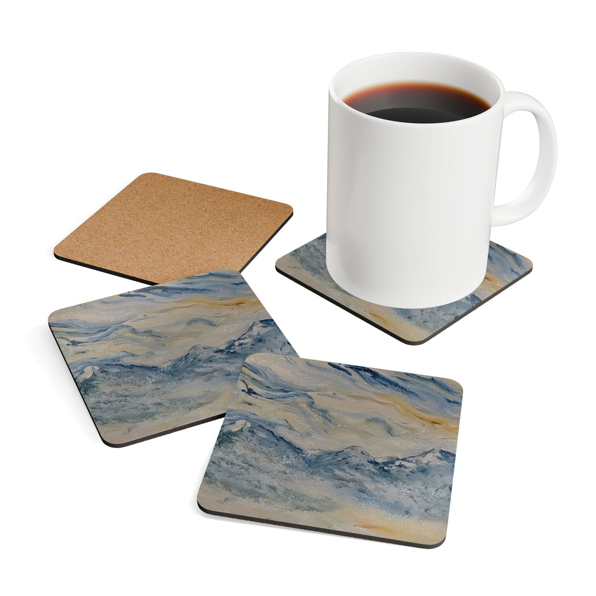 Dream Catcher: Counterclock Wise | Corkwood Coaster Set, Set of 4