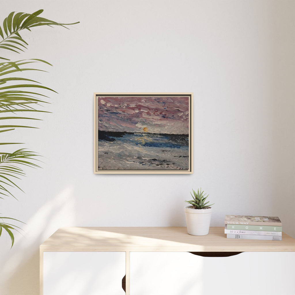 Serenity Matte Canvas Framed Wall Art — Abstract Peaceful Water Waves