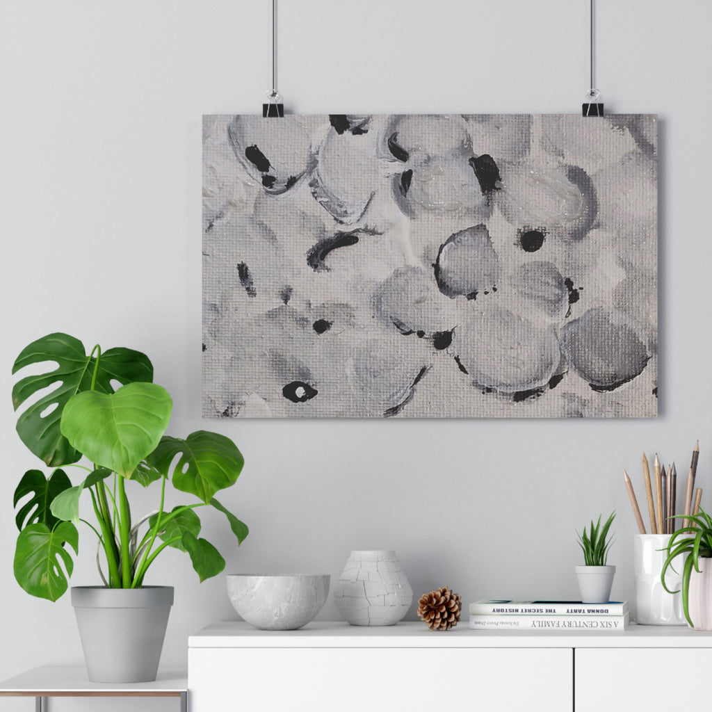 Sweet and Low Giclée Art Print — Abstract Black & White Flower Canvas
