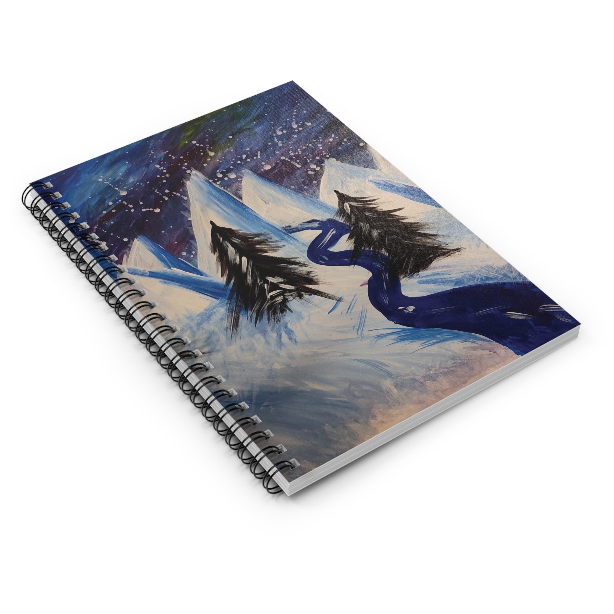 Wintery Scene Abstract Mountains Spiral Notebook — Ruled Journal