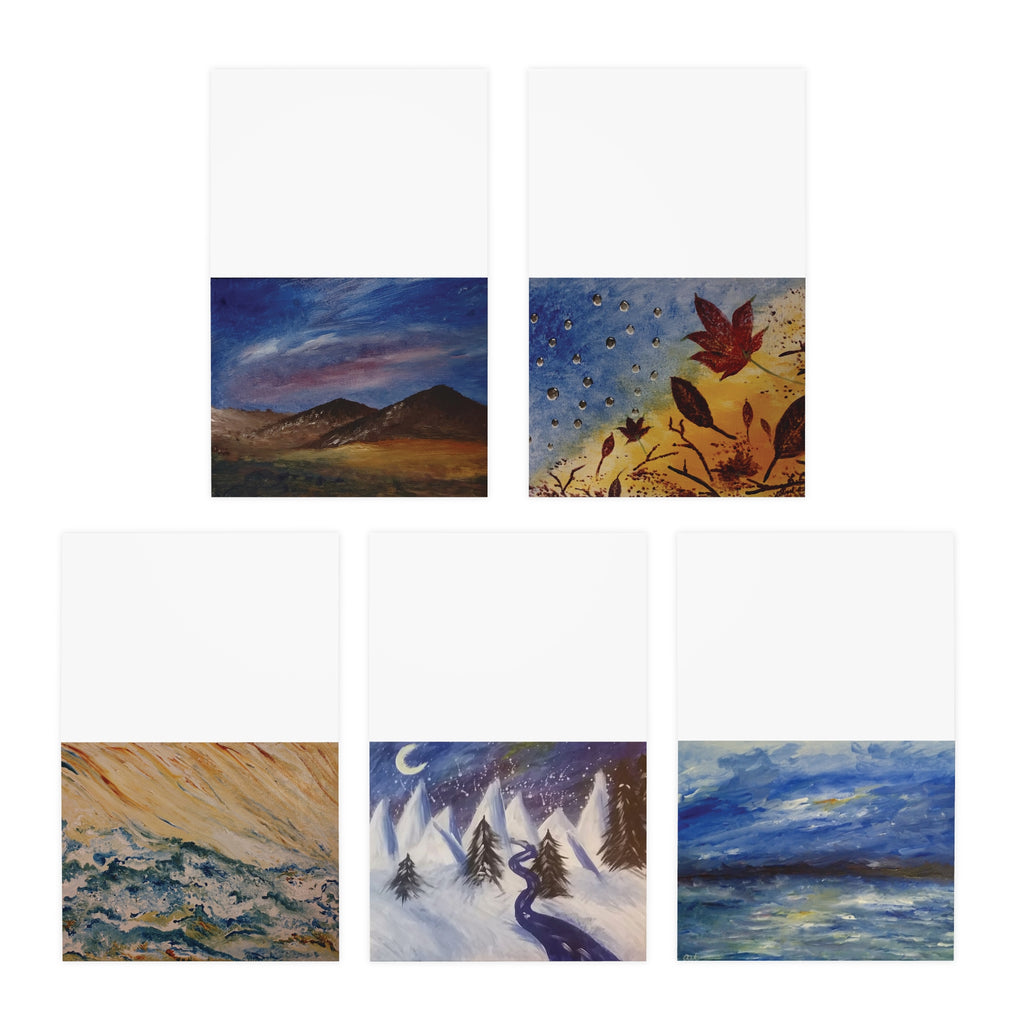 Artistic Multi-Design Greeting Cards - 5-Pack for All Occasions