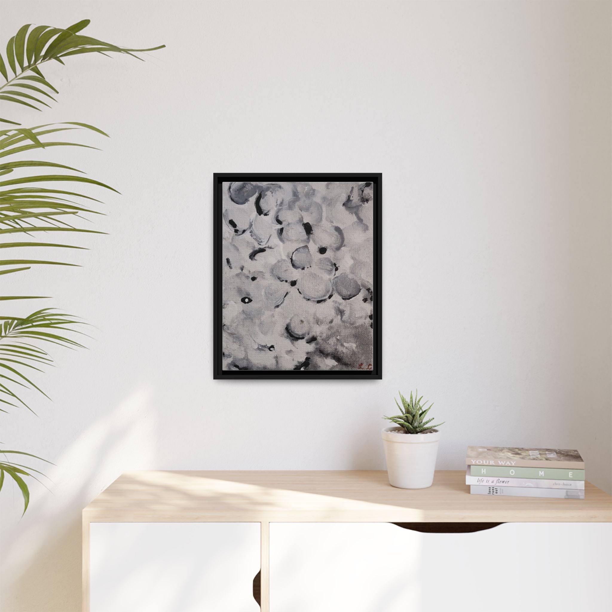 Sweet and Low Floral Matte Canvas Framed Wall Art
