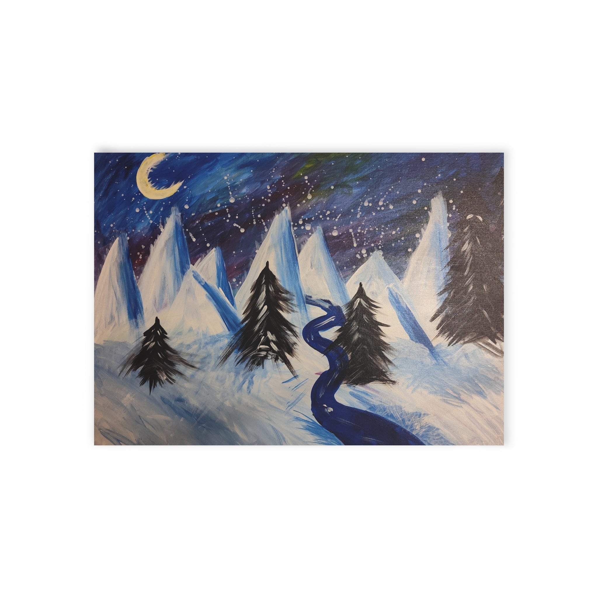 Winter Mountain Holiday Cards — One-Sided Scenic Holiday Greeting Cards