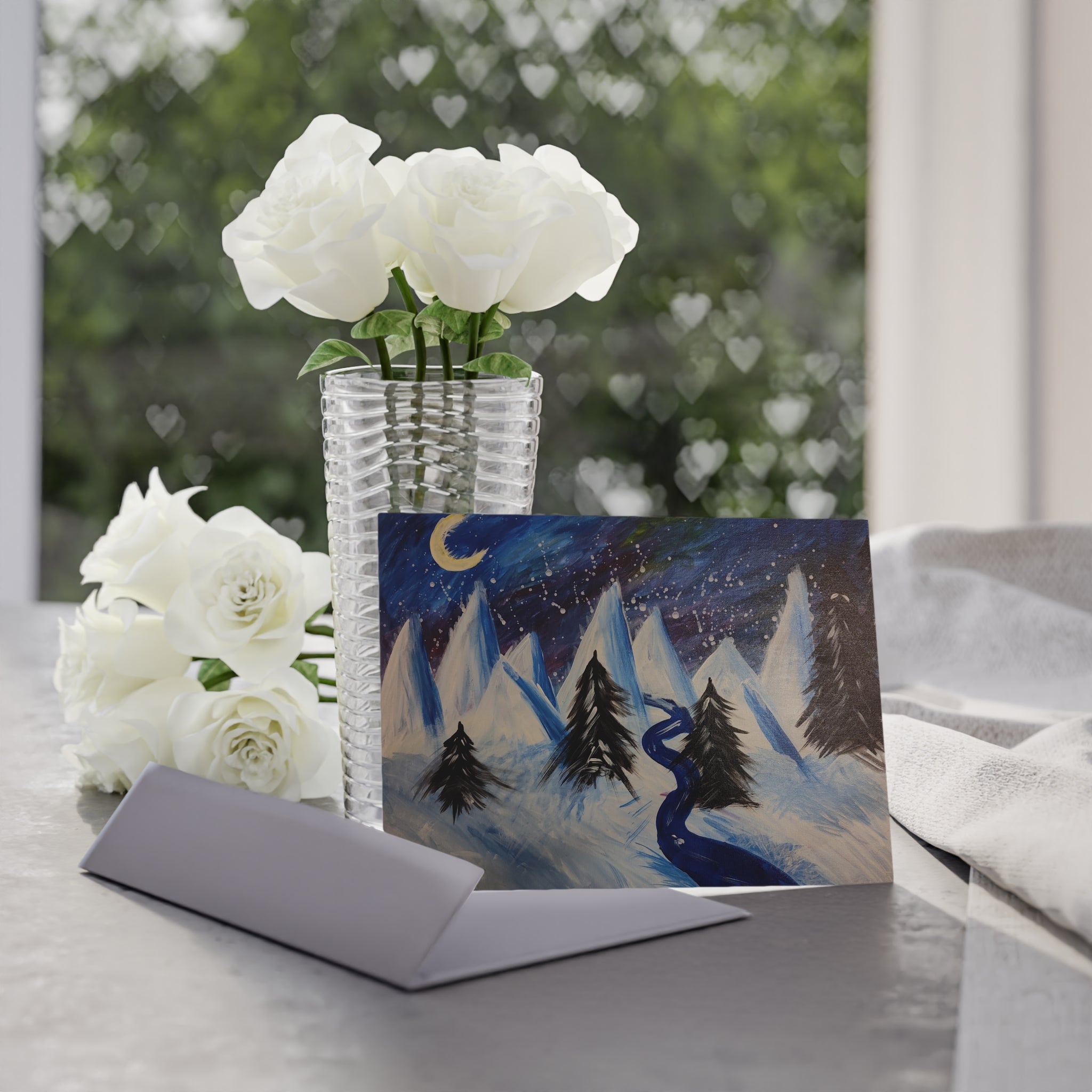 Winter Mountain Holiday Cards — One-Sided Scenic Holiday Greeting Cards