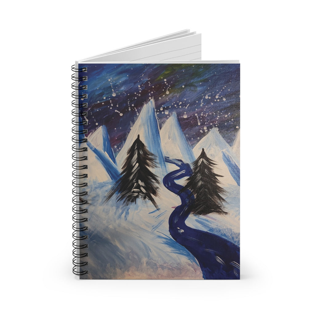 Wintery Scene Abstract Mountains Spiral Notebook — Ruled Journal