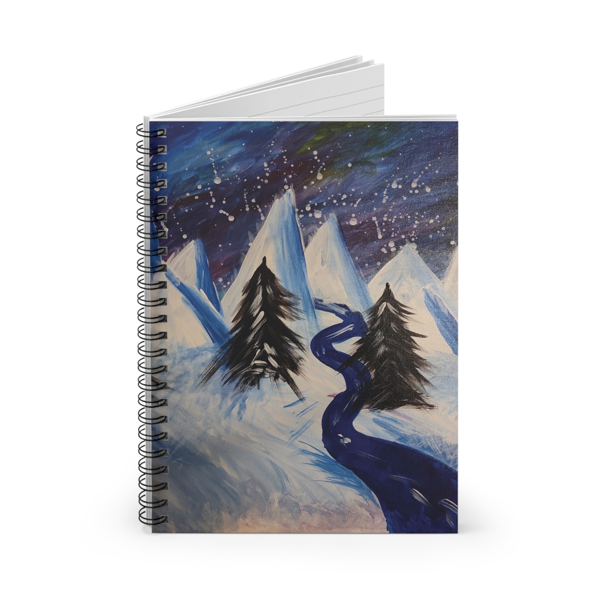 Wintery Scene Abstract Mountains Spiral Notebook — Ruled Journal