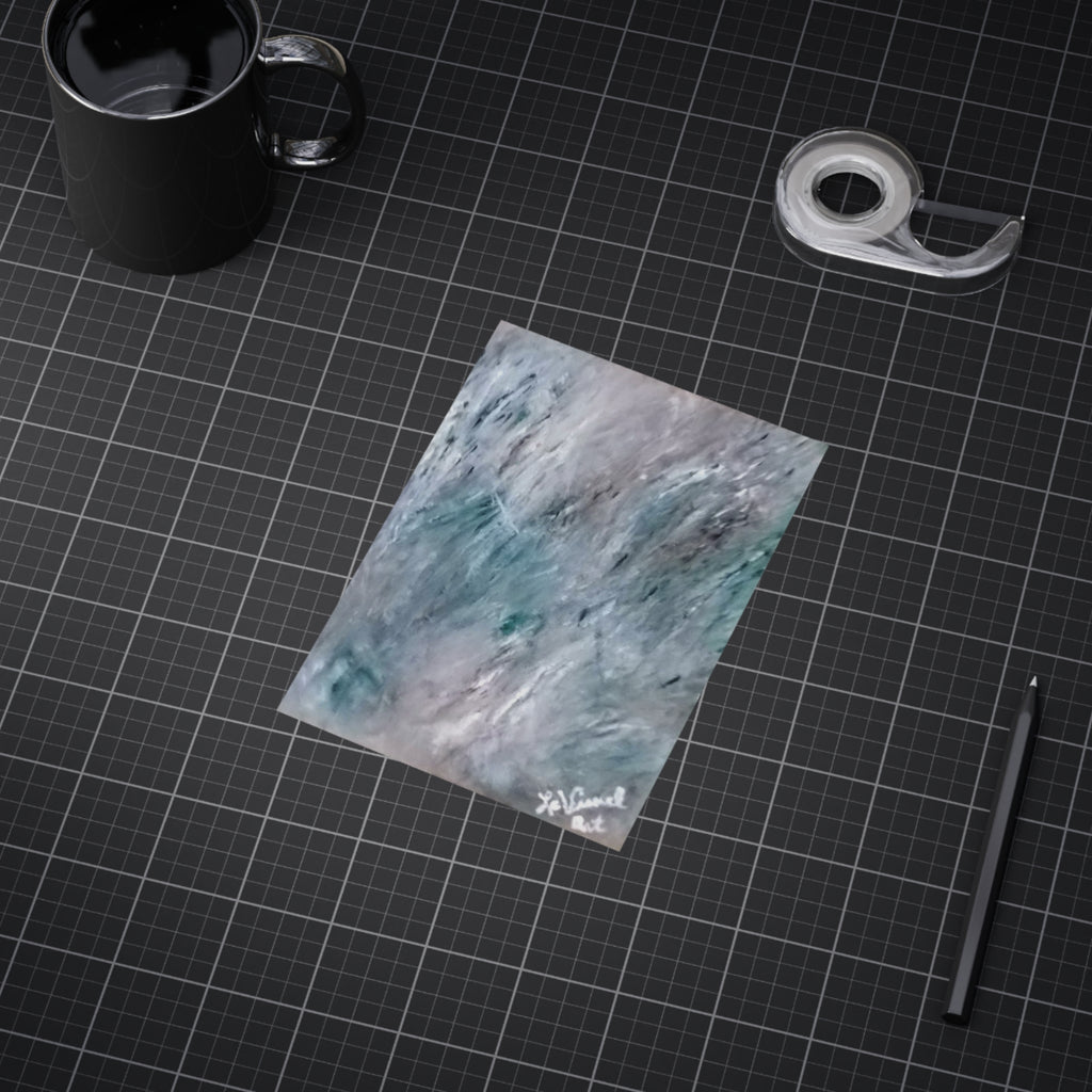 Abstract Art Print — Mint Chocolate Space Unframed