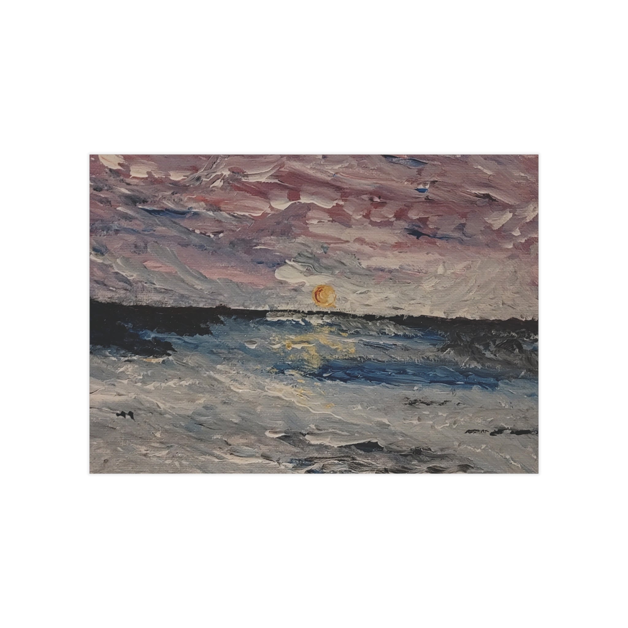 Serenity Waves Wall Art Print — Peaceful Ocean Unframed Print