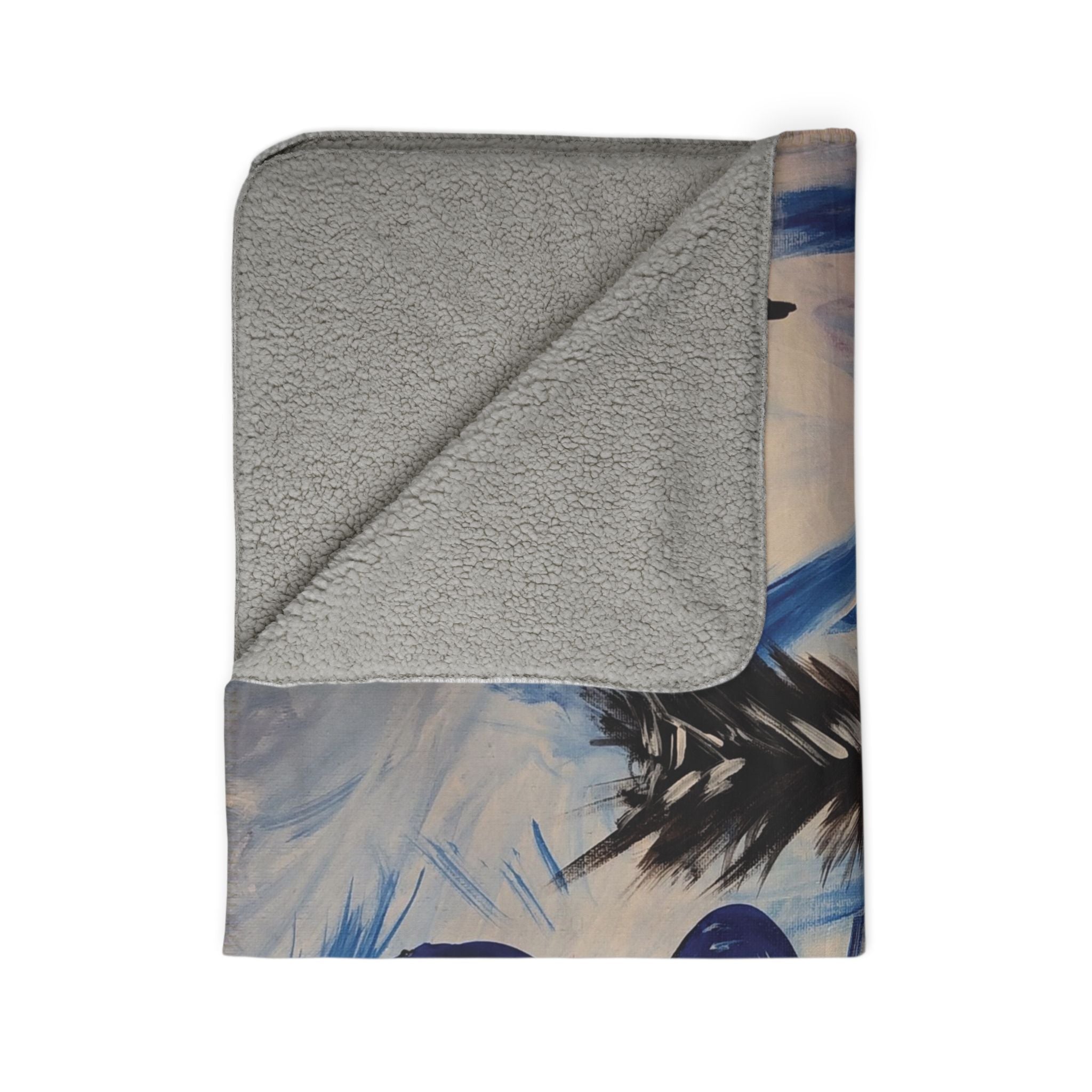Cozy Wintery Scene Fleece Sherpa Blanket