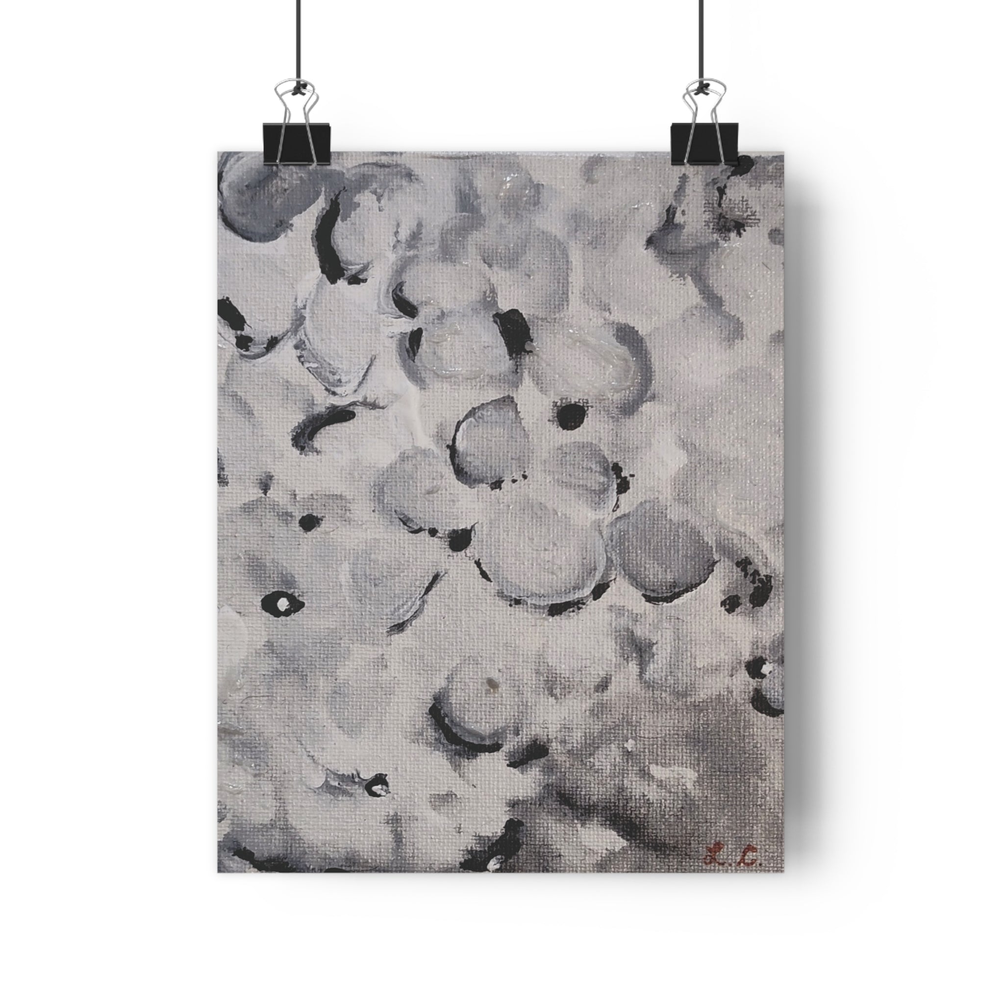 Sweet and Low Giclée Art Print — Abstract Black & White Flower Canvas