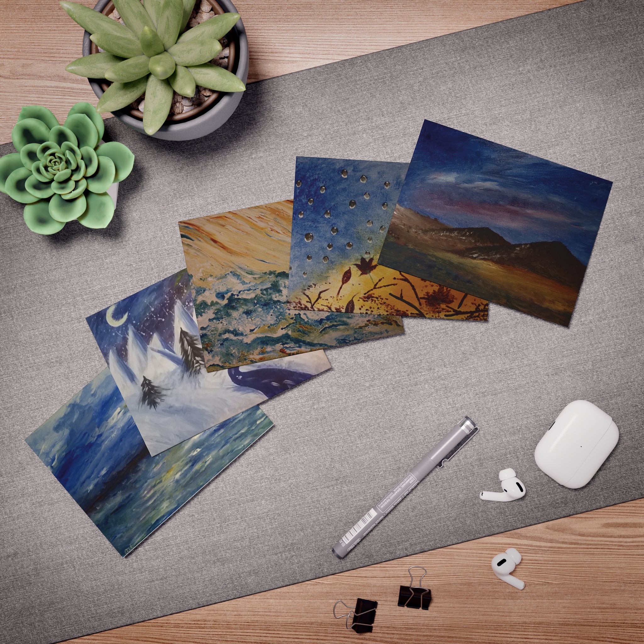 Artistic Multi-Design Greeting Cards - 5-Pack for All Occasions