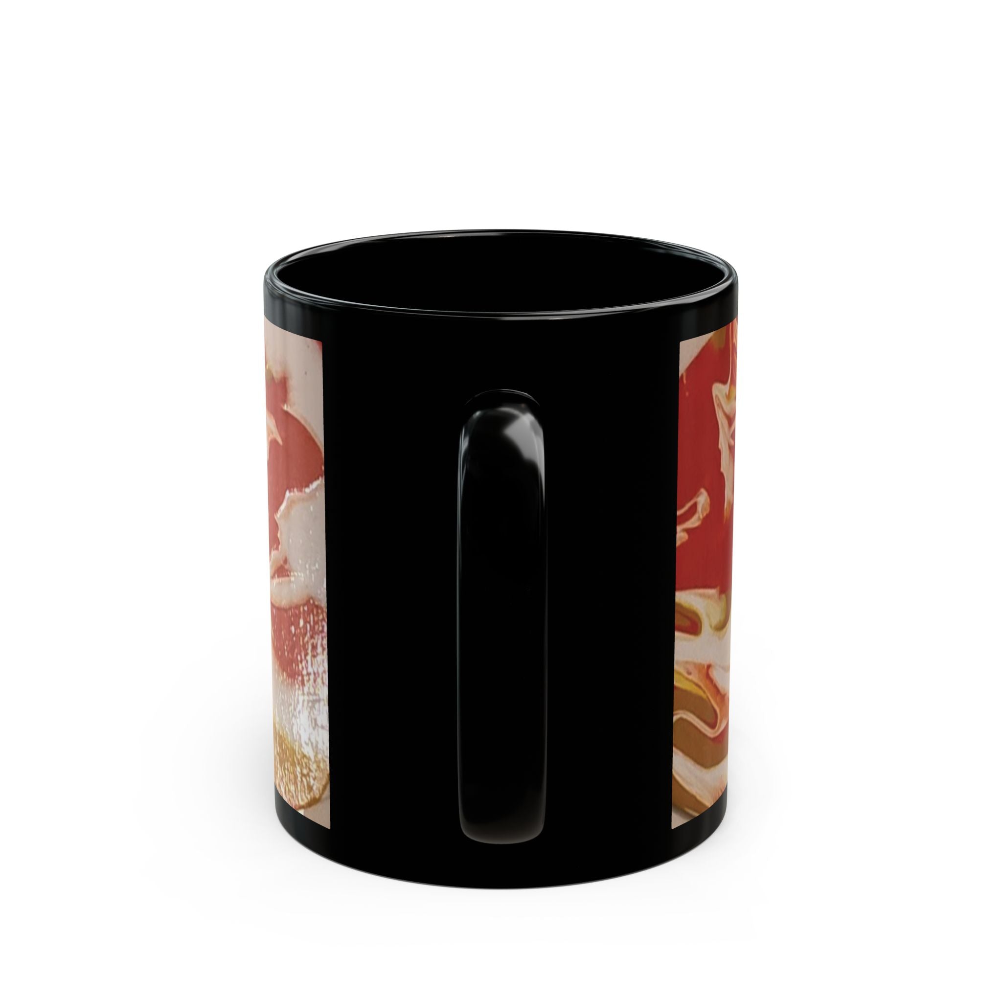 Black Beach Day Mug — Abstract Seaside Pattern (11oz & 15oz)