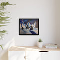 Wintery Scene Abstract Mountain Matte Canvas Framed Wall Art