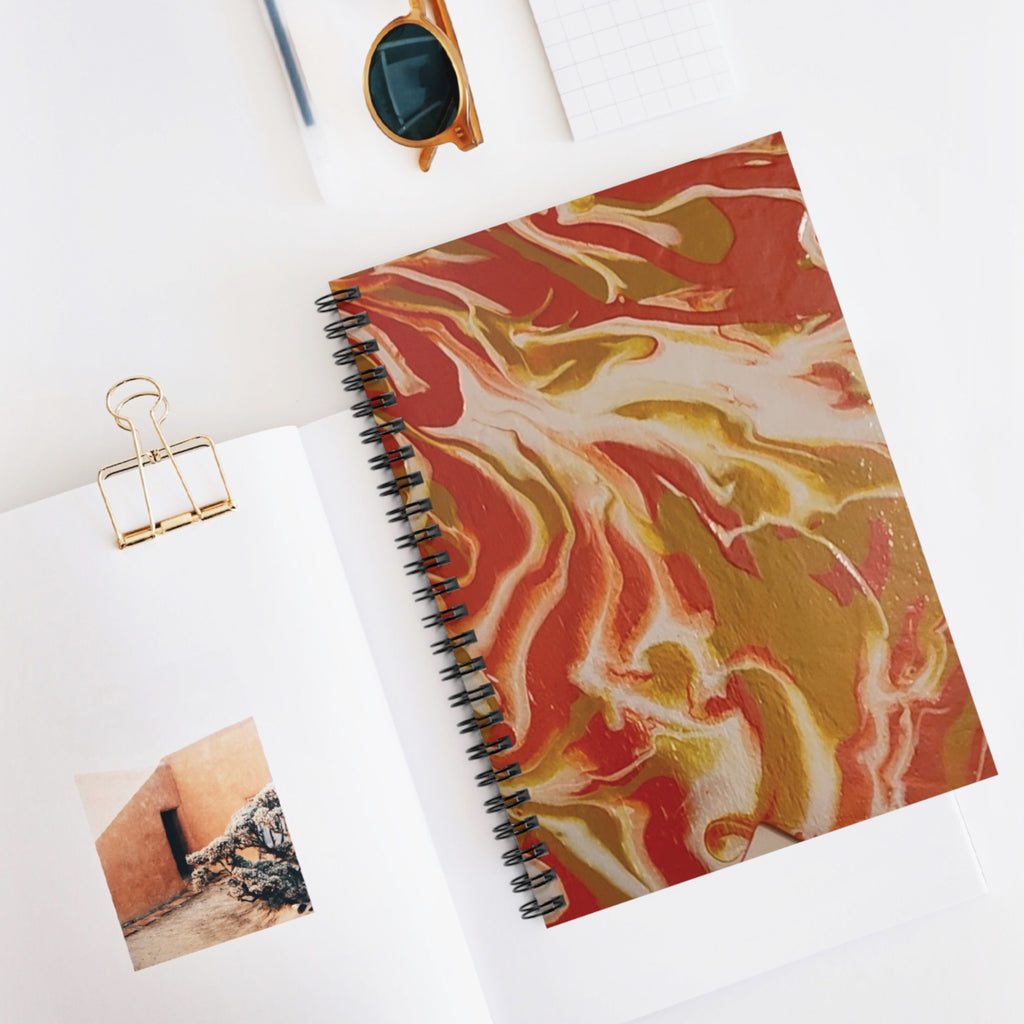 Beach Day Spiral Notebook — Abstract Coastal Pattern (Ruled)