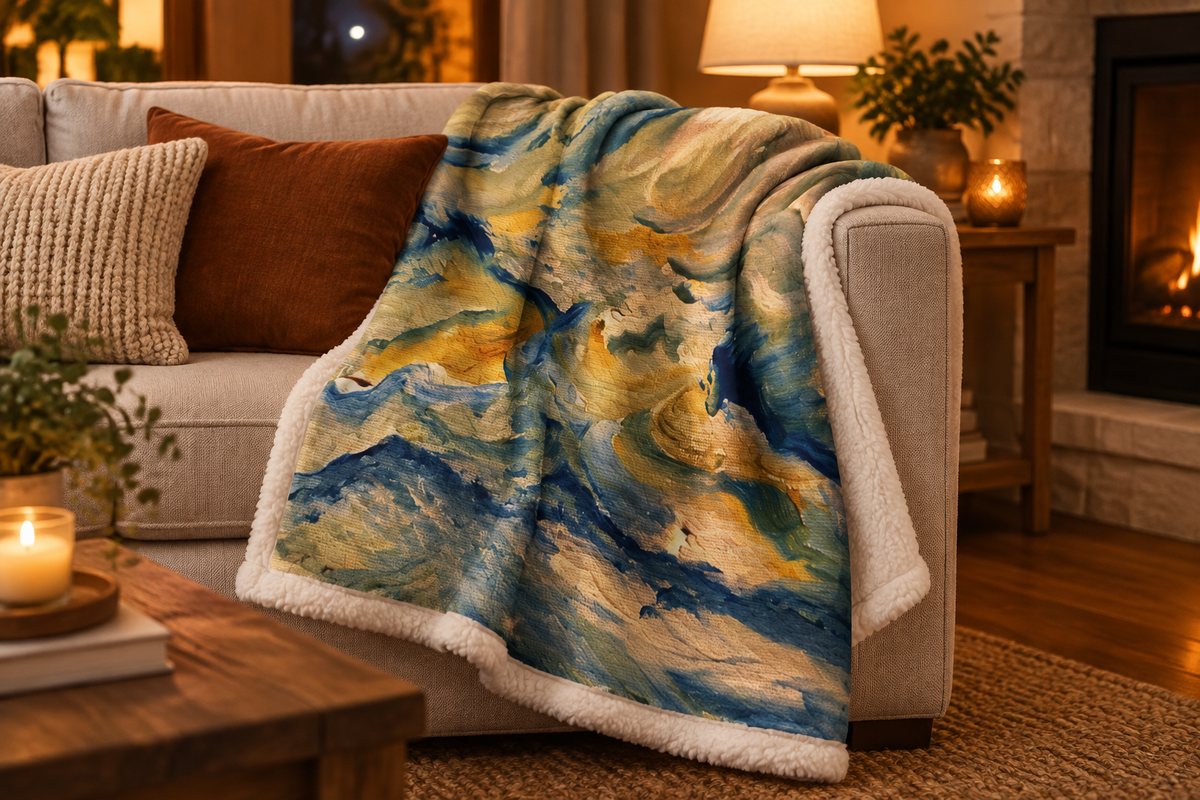 Dream Catcher sherpa blanket lifestyle shot