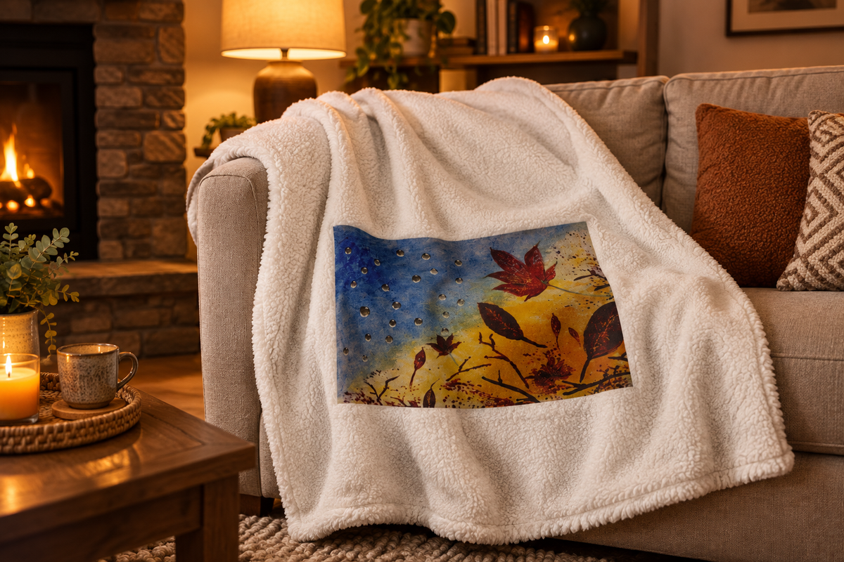 SpringFall Love sherpa blanket lifestyle shot